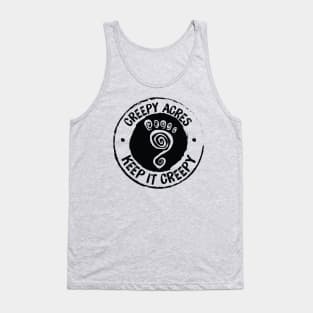 Creepy Acres foot logo (non distressed in black) Tank Top